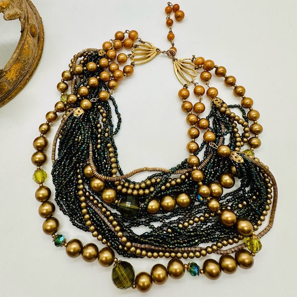 Vintage Multi Strand Statement Necklace - Picture 12 of 13